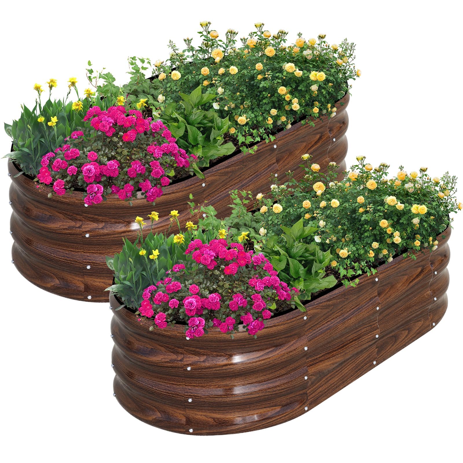SnugNiture galvanized raised garden bed offers ample planting space for vegetables.