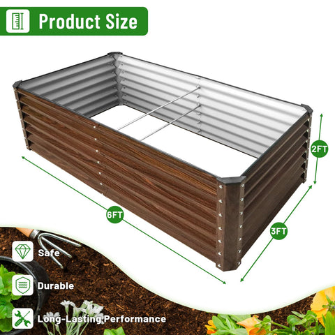 SnugNiture galvanized raised garden bed side view showing sturdy metal construction.