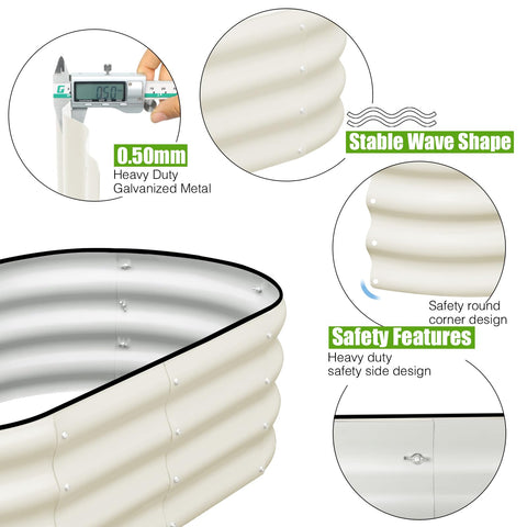 SnugNiture galvanized raised garden bed size preview highlighting spacious growing area.