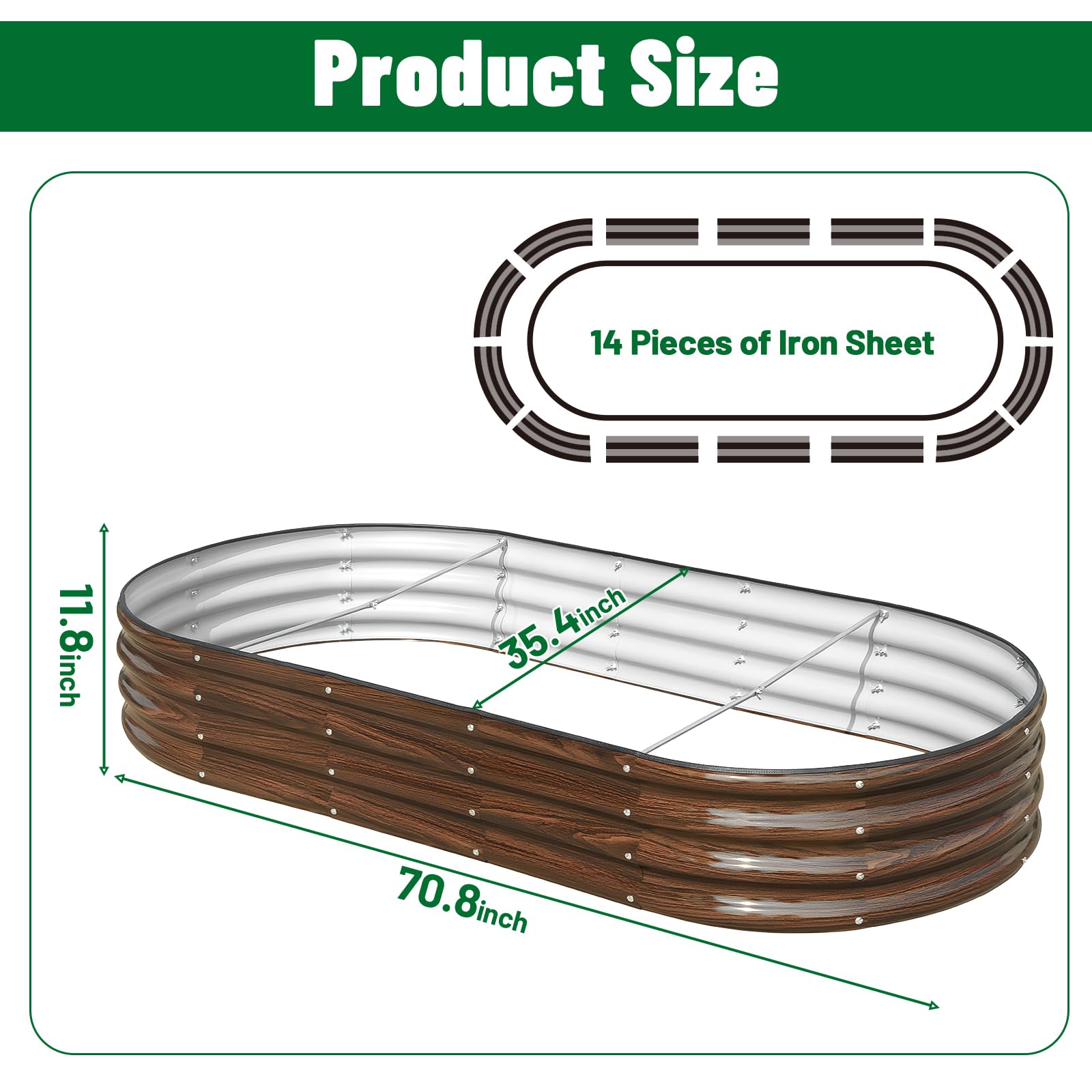 SnugNiture galvanized steel planter with open base for drainage