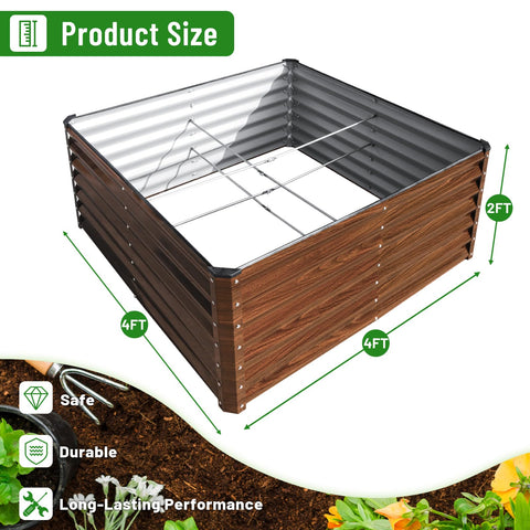 SnugNiture large metal planter box shows its 48-inch footprint for expansive plantings