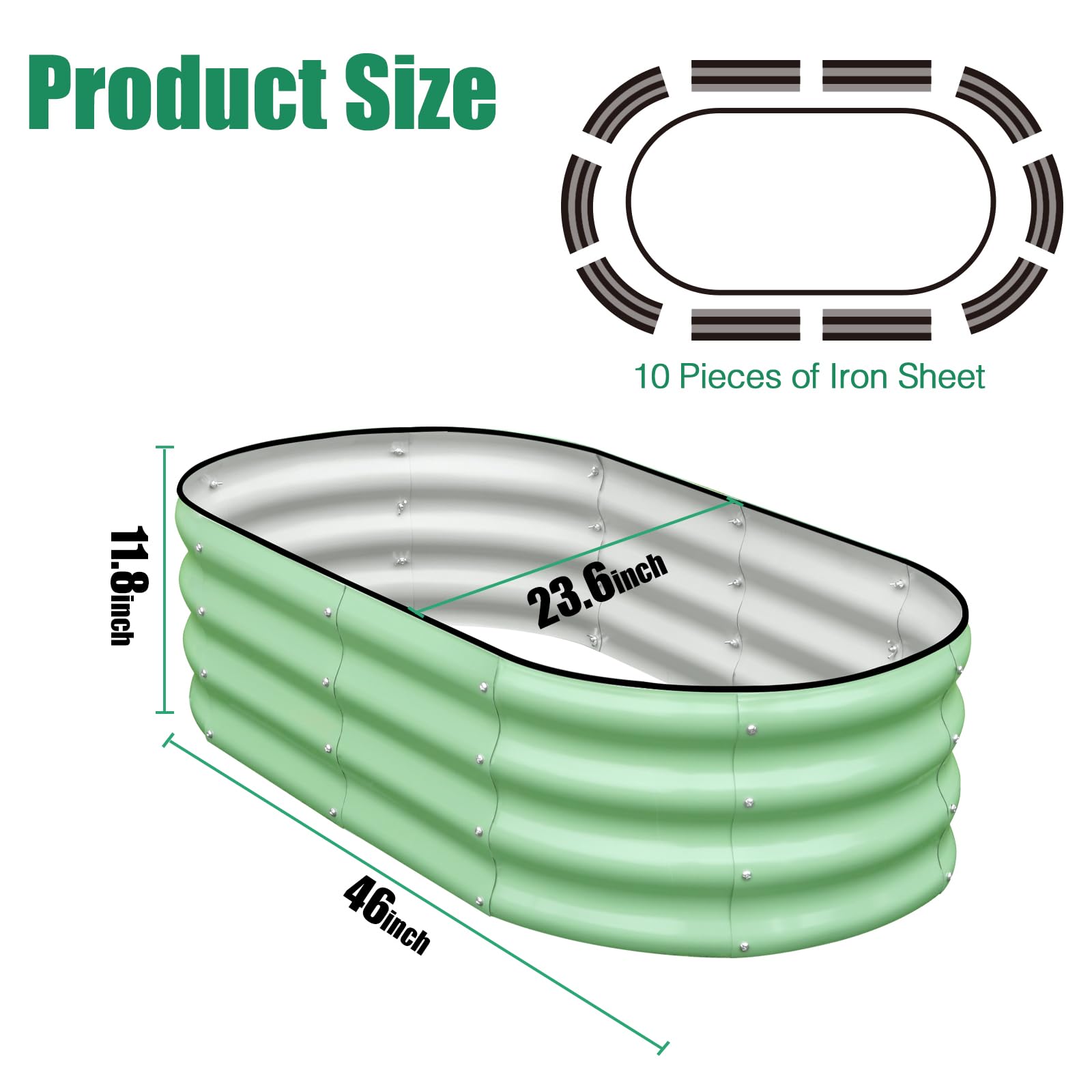 SnugNiture raised bed dimensions 47.24 by 23.62 inches for ample growing space