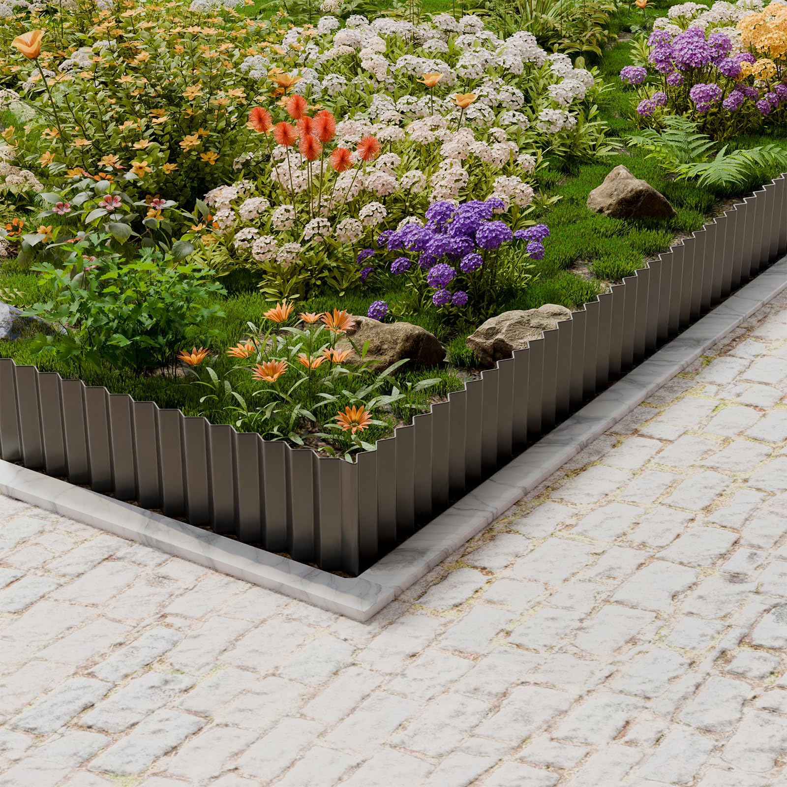 SnugNiture metal border installation showing durability and simple setup.