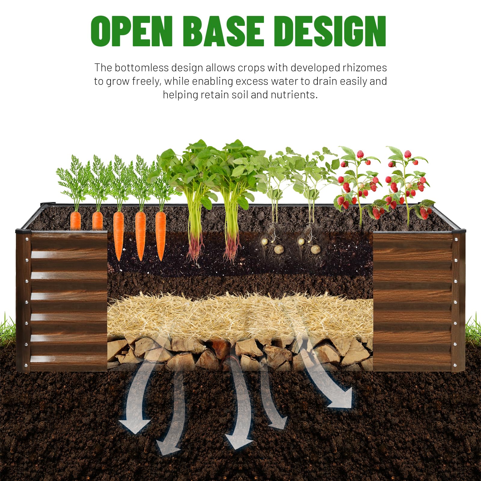 SnugNiture outdoor-ready bed in patio/backyard for organized garden aesthetics