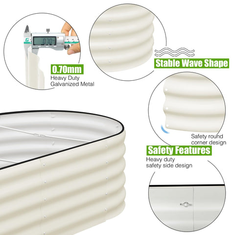 SnugNiture oval raised garden bed overview, roomy 6x3x1.5ft for vegetables and flowers.