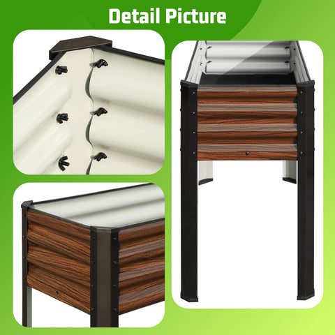 SnugNiture raised garden bed with legs side view highlighting elevated ergonomic design