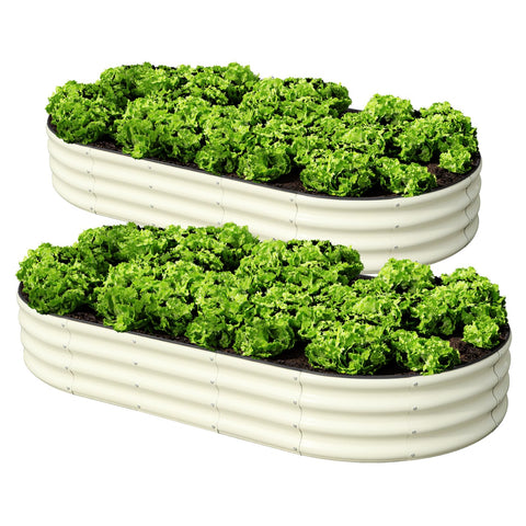 SnugNiture raised garden bed oval top view showing spacious planting area for vegetables