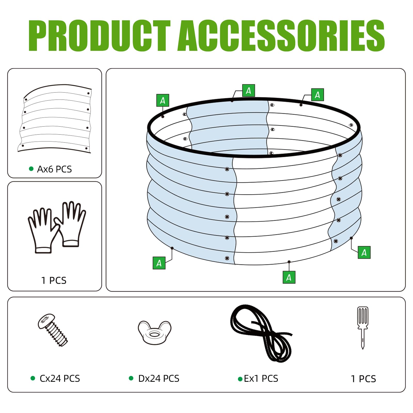 Easy assembly steps for SnugNiture round galvanized garden bed