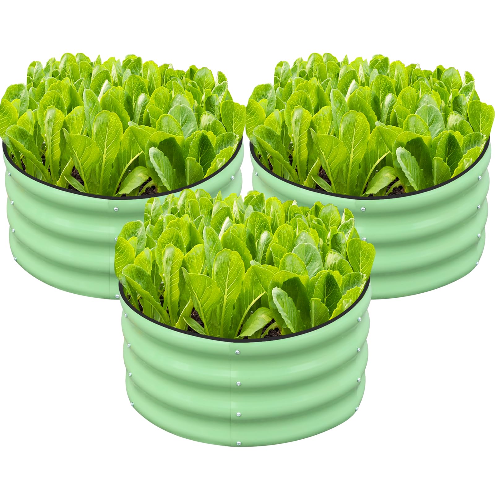 SnugNiture round galvanized raised bed assembly demonstrates sturdy structure.