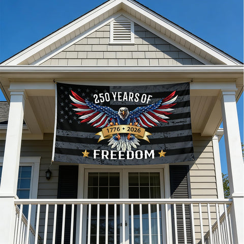 Snungee 1776-2026 anniversary flag for historic milestone decor.