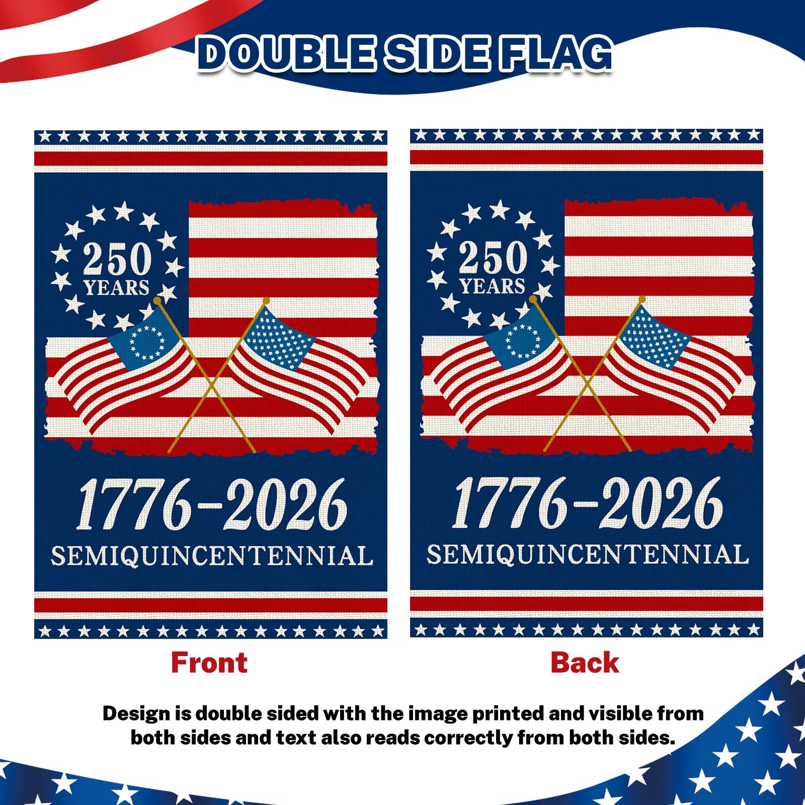 Snungee 12x18 inch garden flag ready for standard flag pole display