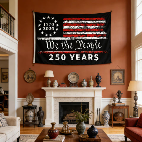 Snungee 250 Year flag 3x5 porch display adding color to exterior decor