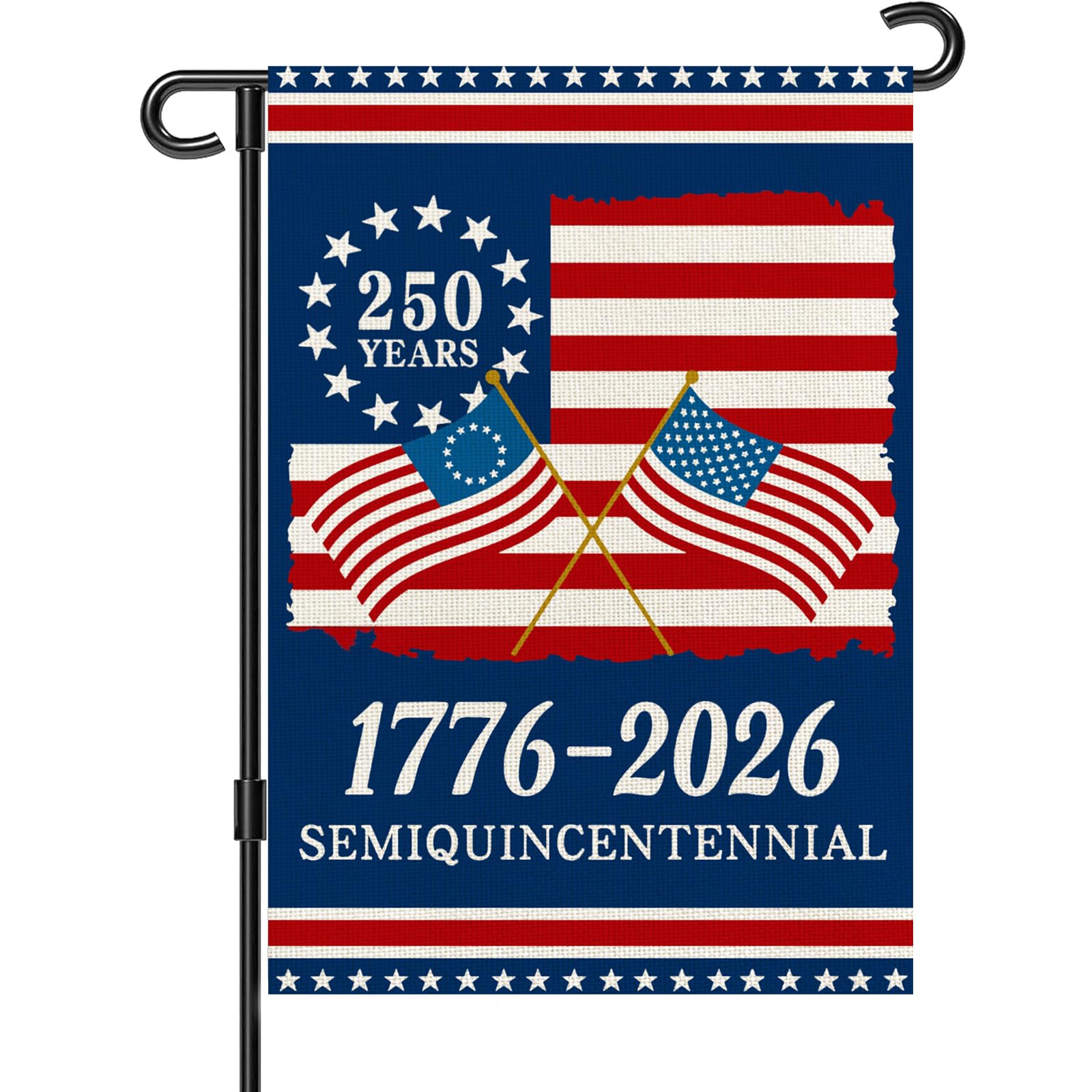 Snungee 250-Year Anniversary flag front view with double-sided print for yard visibility
