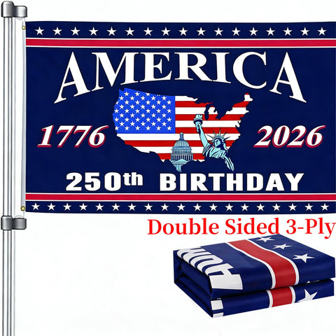 Snungee 250th anniversary flag, double-sided 3x5, ideal for outdoor display
