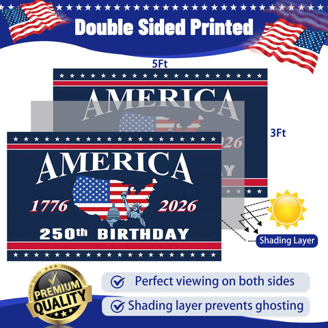 Snungee 3x5 flag with eagle emblem, sturdy dual-sided visibility