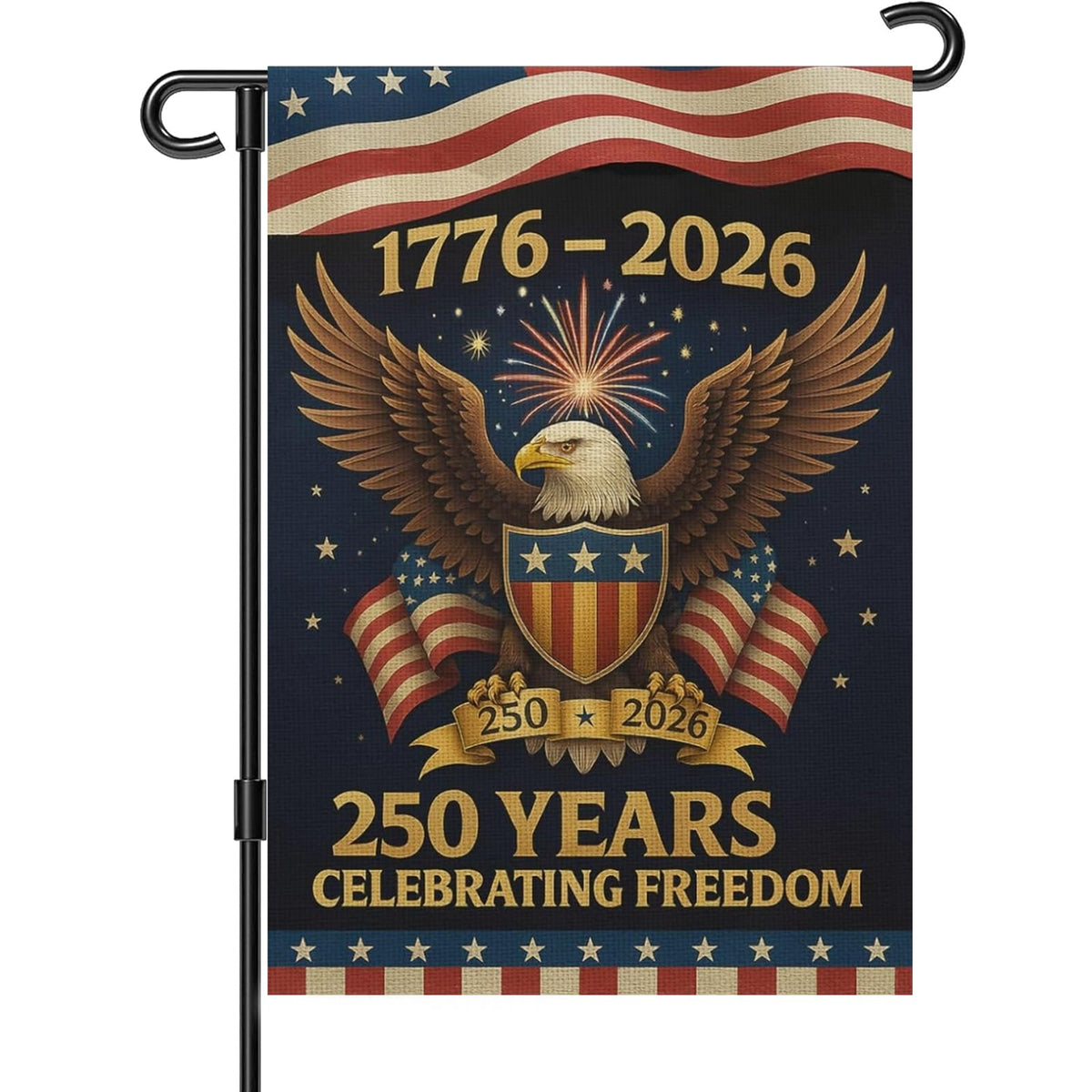 Snungee 250th anniversary flag front view with double-sided readability for outdoor display