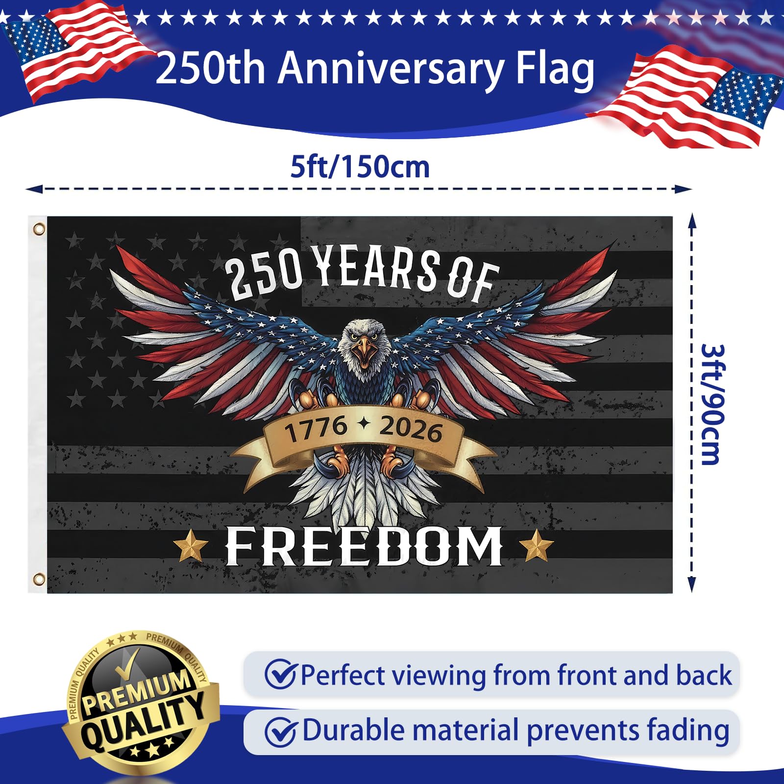 Snungee 4th of July flag banner used as party decor.