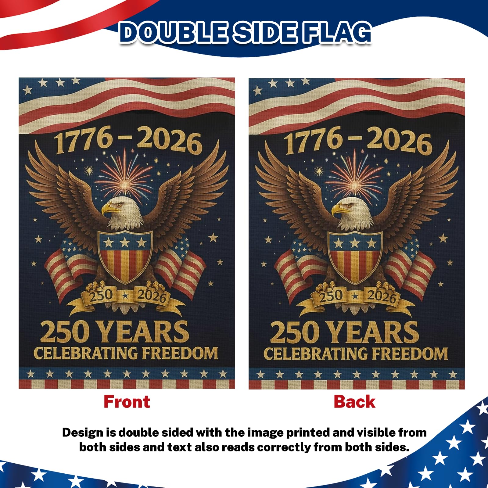 Snungee double-sided print eagle flag detail ideal for garden or yard
