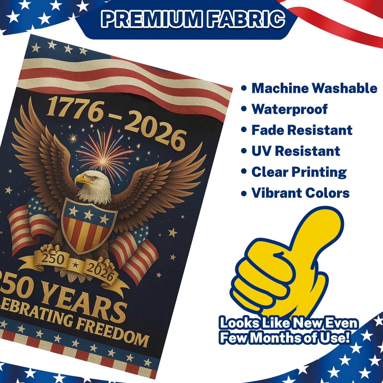 Snungee commemorative flag for 4th of July parades and community events