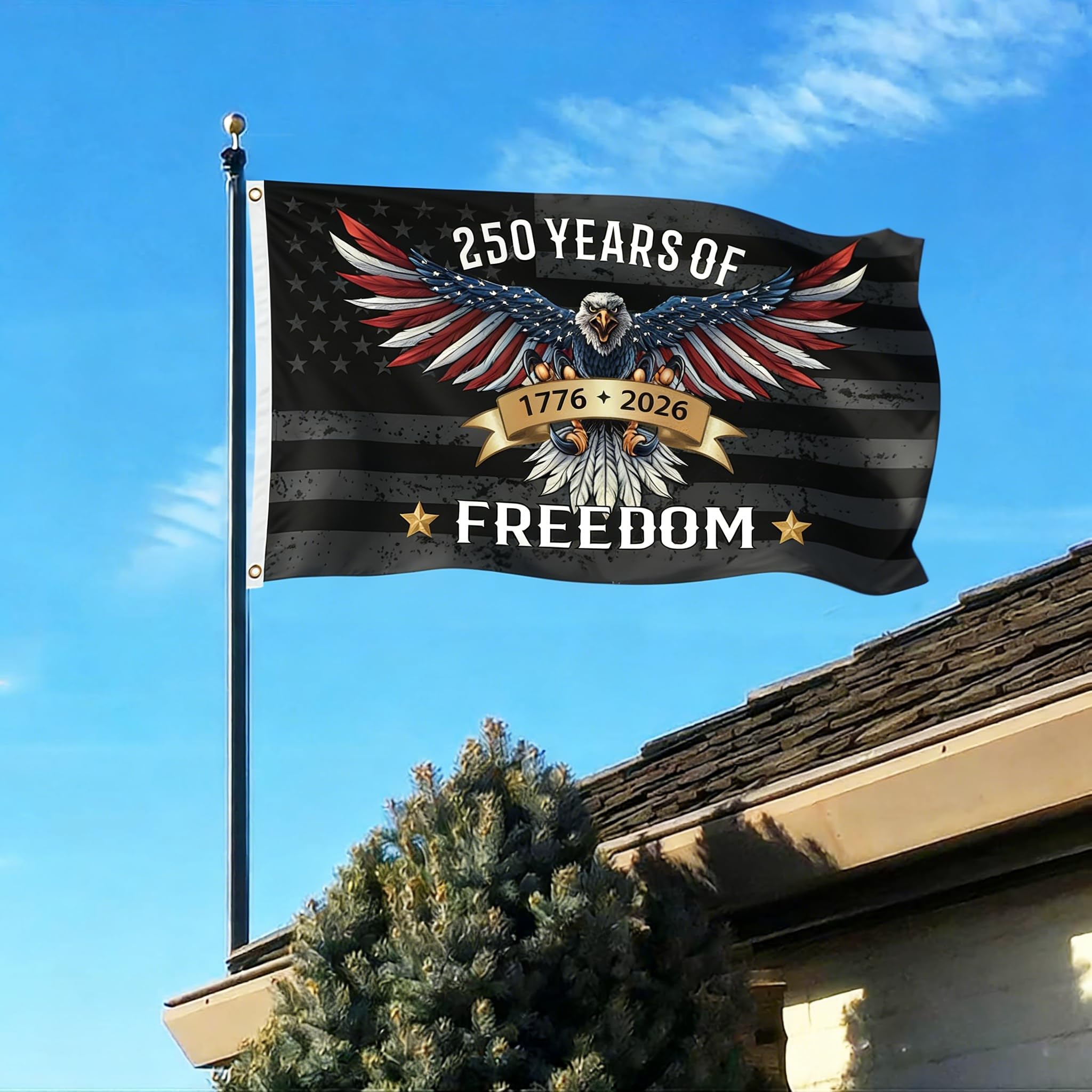 Snungee patriotic usa flag 3x5 outdoor for home display.