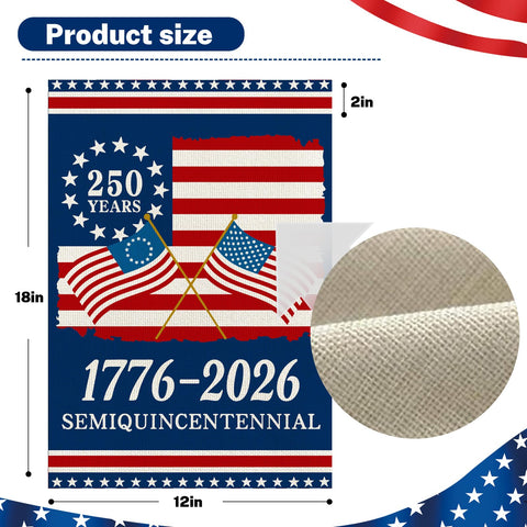 Snungee patriotic yard flag outdoors in garden setting