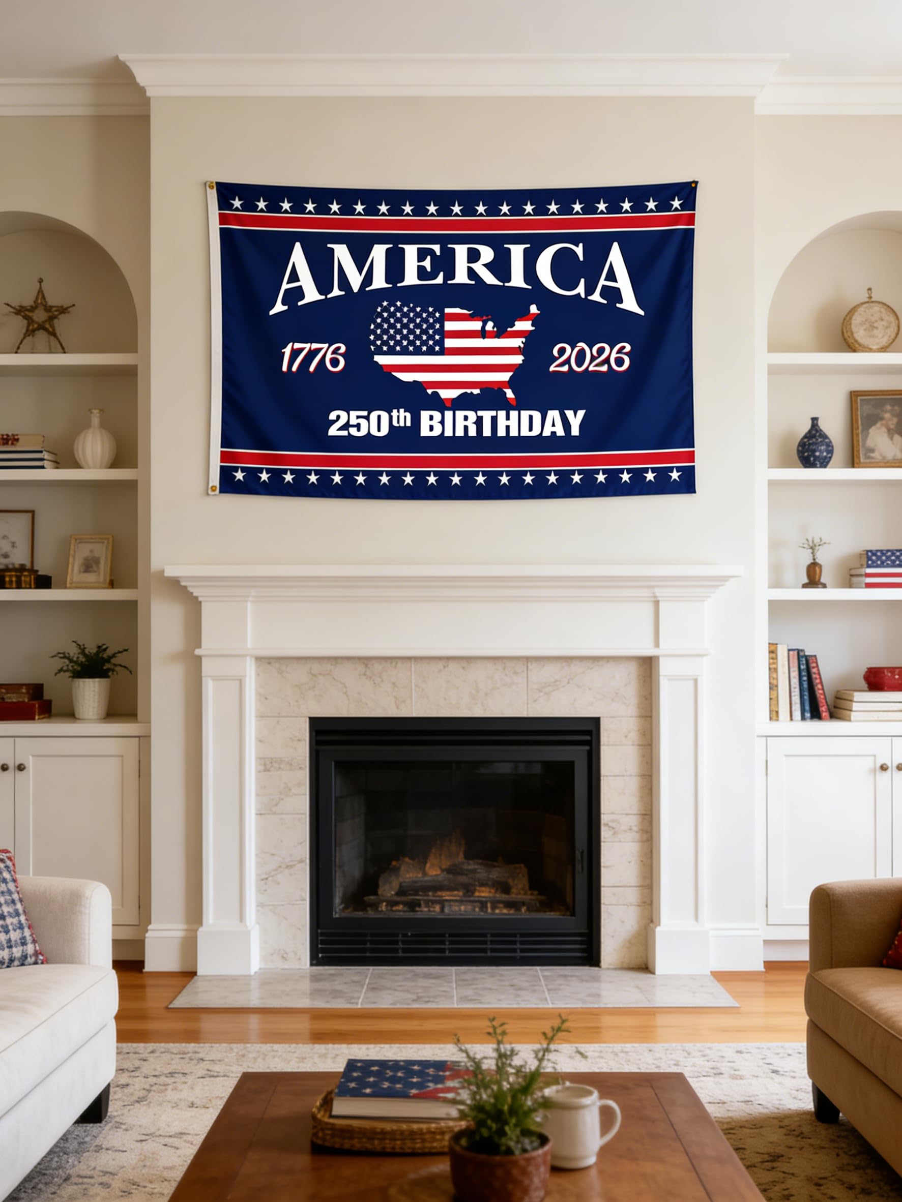Snungee porch display flag on a home exterior for curb appeal
