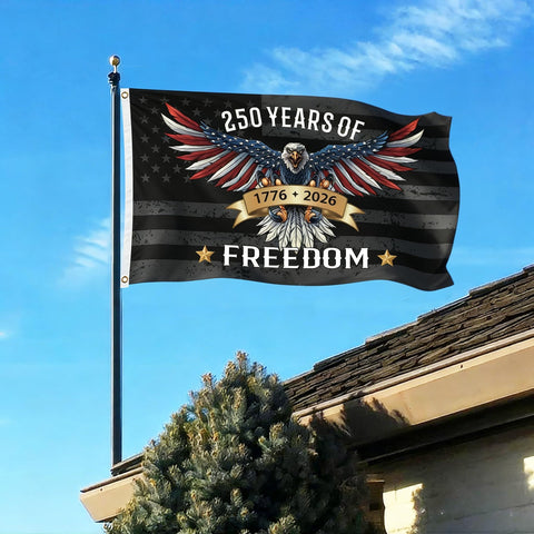 US flag 1776-2026 double-sided design for prominent exterior display