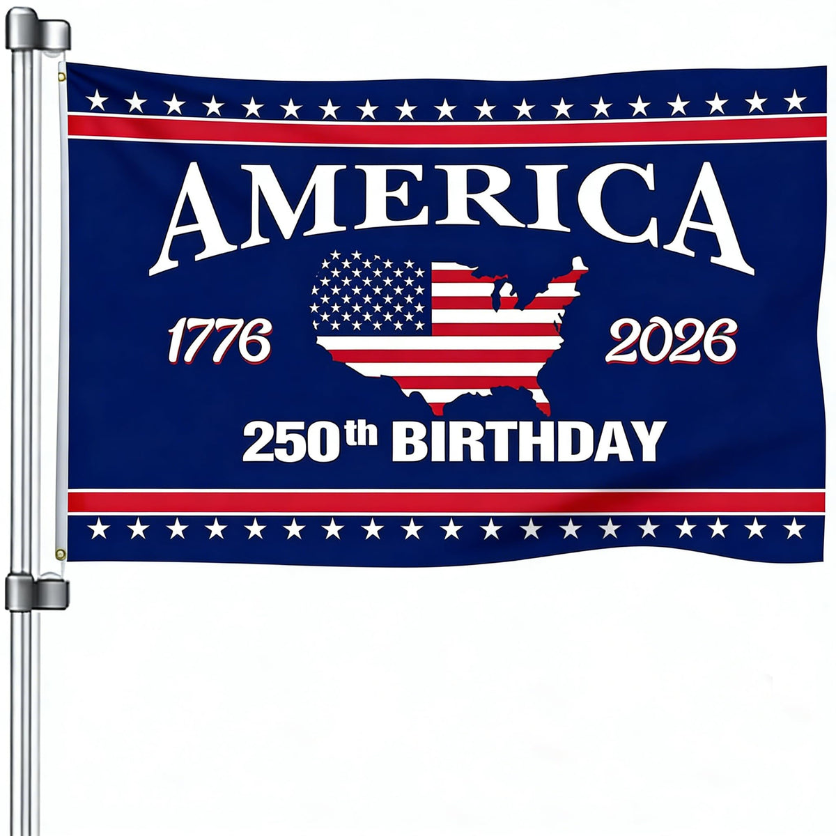 Snungee 250th anniversary USA flag 3x5 full view for outdoor display and patriotic scenes