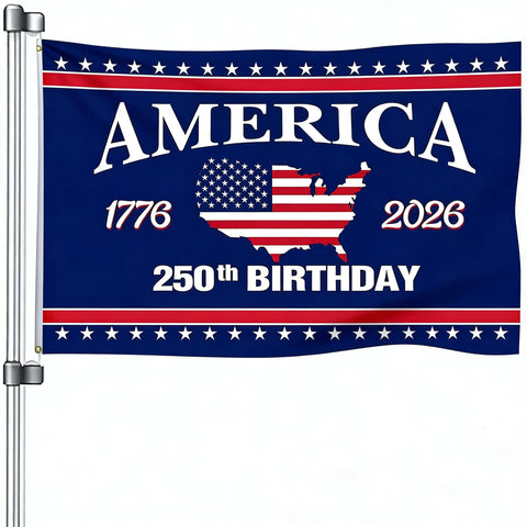 Snungee 250th anniversary USA flag 3x5 full view for outdoor display and patriotic scenes
