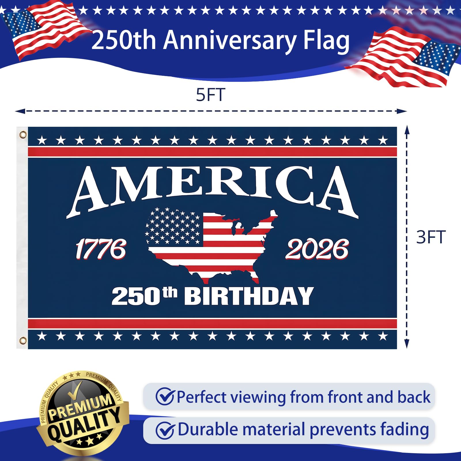 Snungee 250th anniversary flag map design detail highlights the historical motif for porches or classrooms