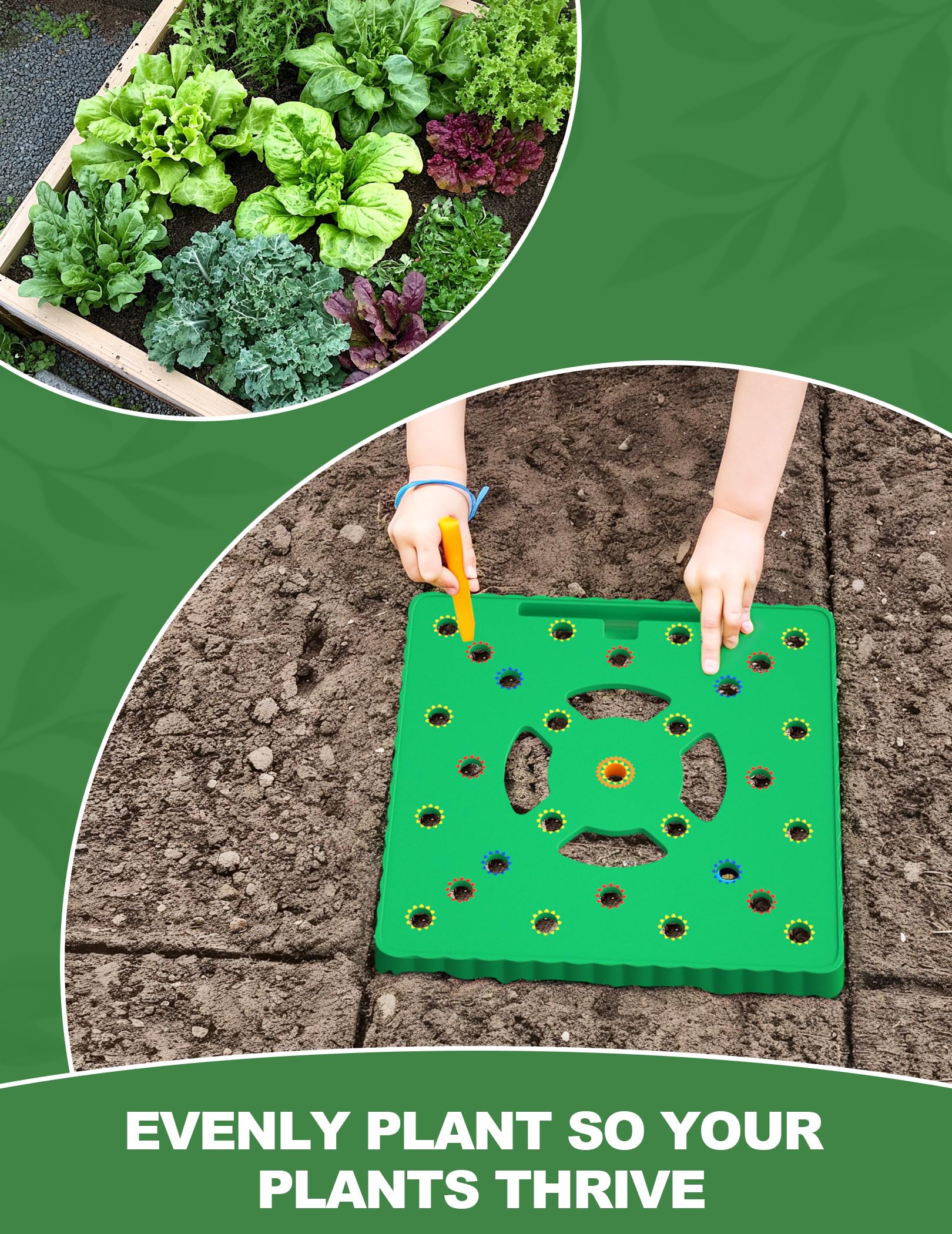 Snurfado Seed Spacer Tool with grid layout guiding even spacing
