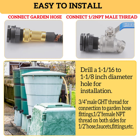 SNUTUYA 1/2-in NPT internal threads on both sides enable versatile hoses