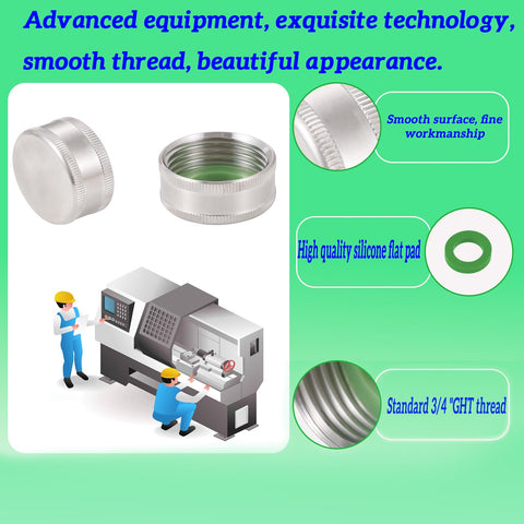 SNUTUYA 3-4inch garden hose cap threaded onto a standard connection.