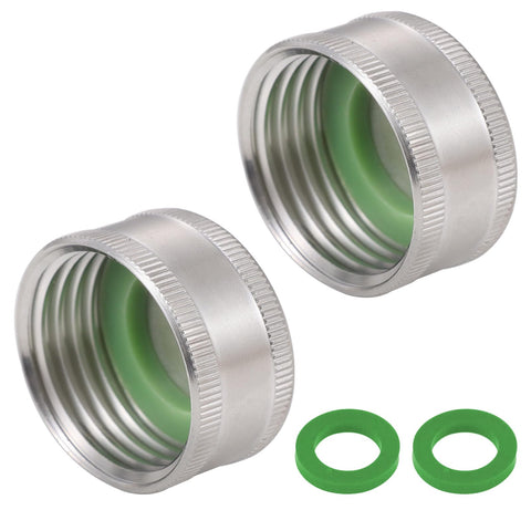 SNUTUYA 304 stainless end cap close-up for durable outdoor hose connections.