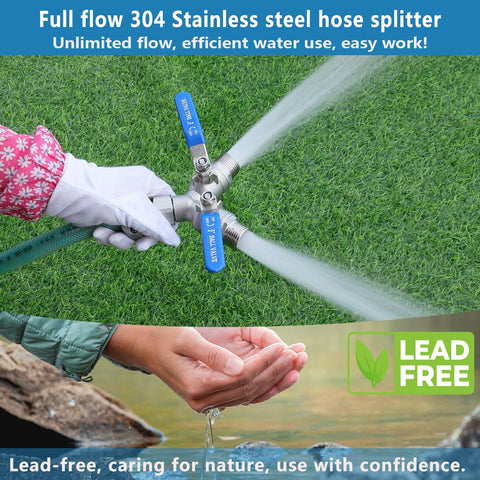 SNUTUYA full-flow ball valve enables smooth water distribution to two outlets.
