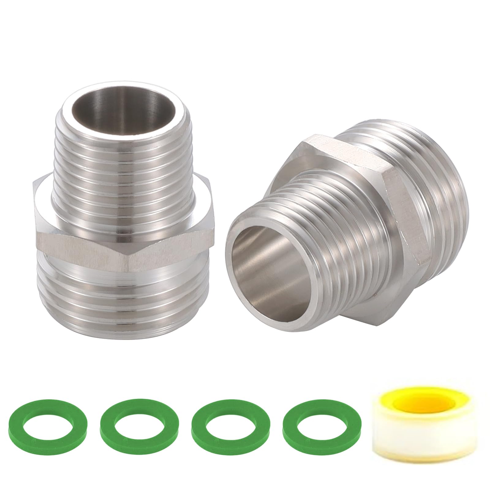SNUTUYA garden hose adapter with 3/4 GHT to 1/2 NPT for secure connections
