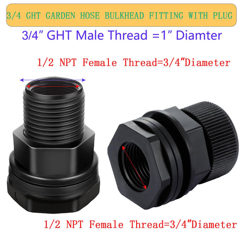 SNUTUYA garden hose threading assembly shows 3/4 inch GHT connection