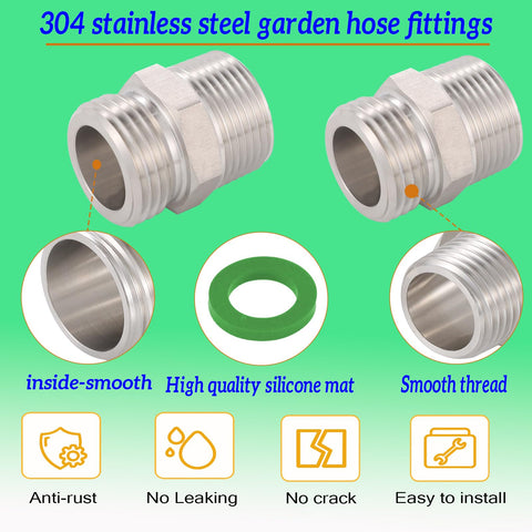SNUTUYA lead-free stainless steel adapter kit for safe garden use.