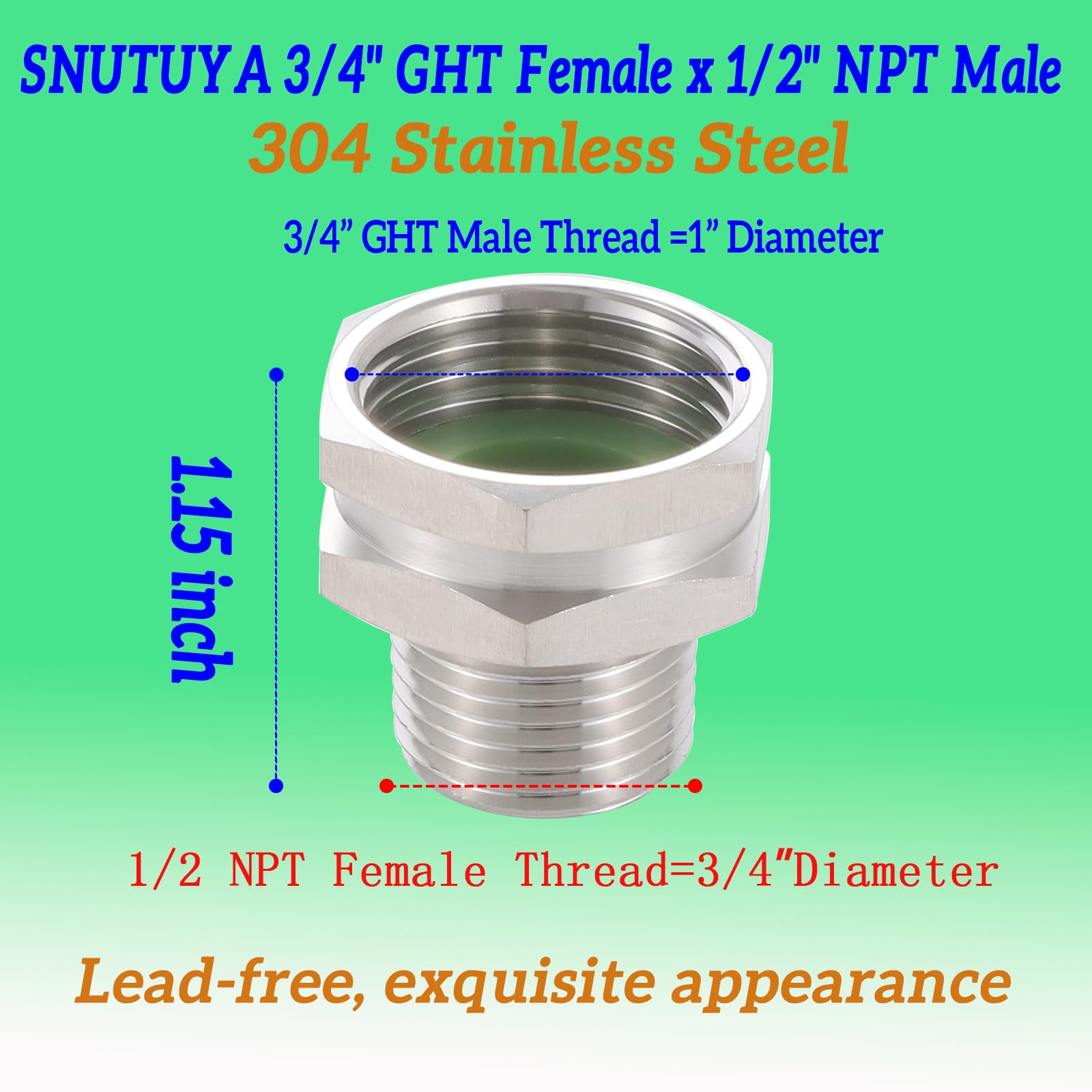 SNUTUYA lead-free stainless steel body highlights outdoor durability.