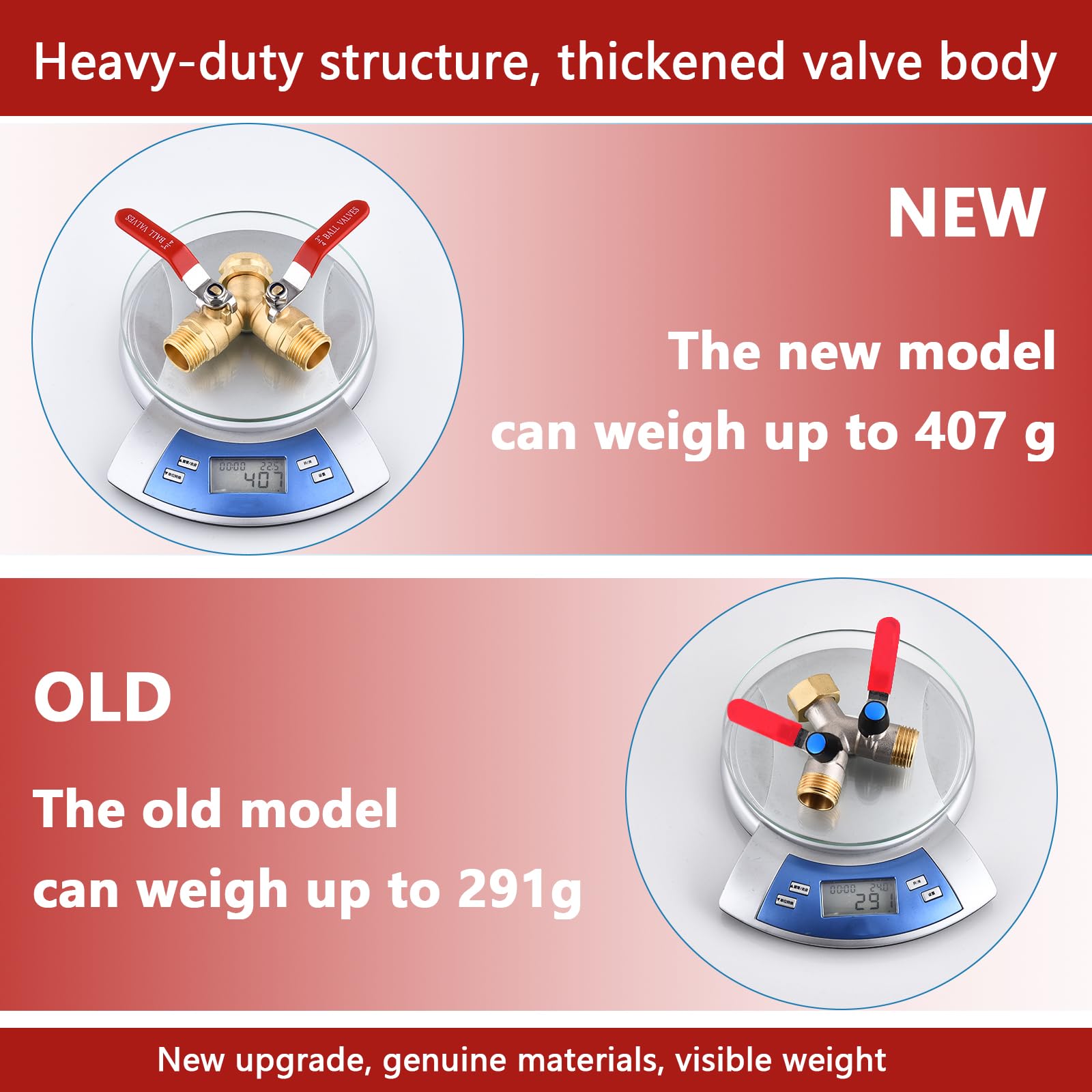 SNUTUYA solid brass construction with Y valve highlights durability and rust resistance