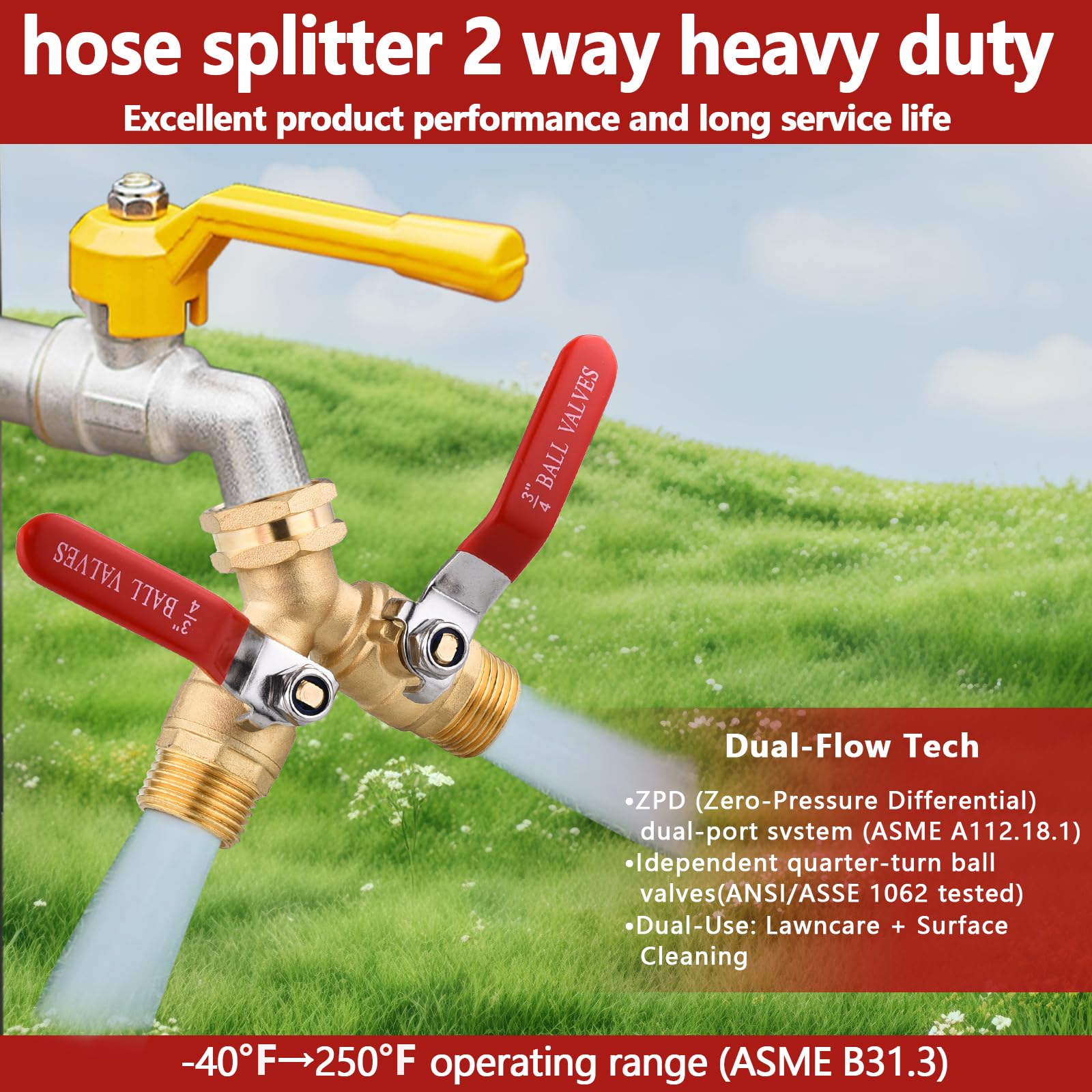 SNUTUYA 3/4 inch US thread fits standard hoses securely