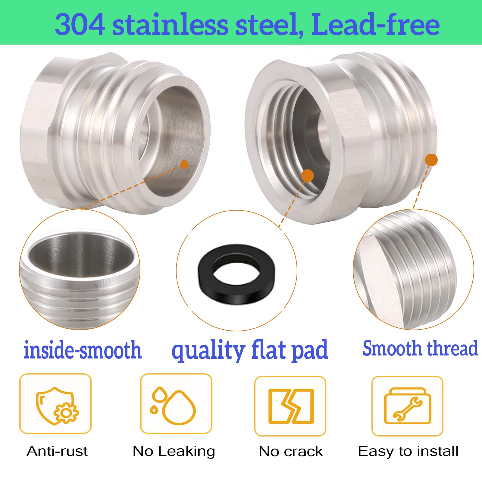 SNUTUYA standard 1/2 to 3/4 inch thread compatibility shown