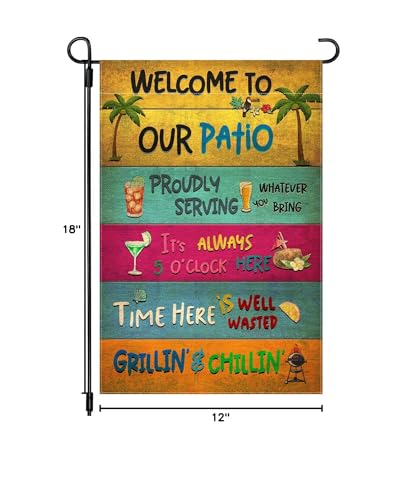 Snycler Welcome Patio Flag weatherproof and fade-resistant for outdoors.