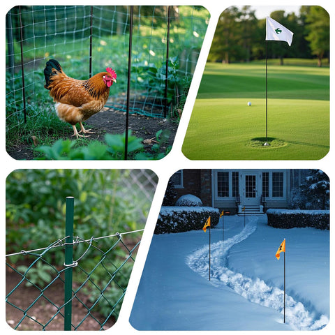 Easy-cut fiberglass stakes let you tailor length for various garden projects.