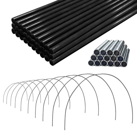SnyGardn Garden Greenhouse Hoops Kit overview showing sturdy 2-section design for flexible setups.