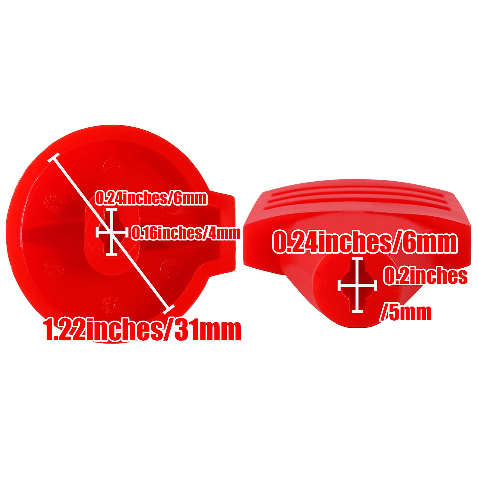 SOAJEE throttle knob kit red close-up on durable plastic.