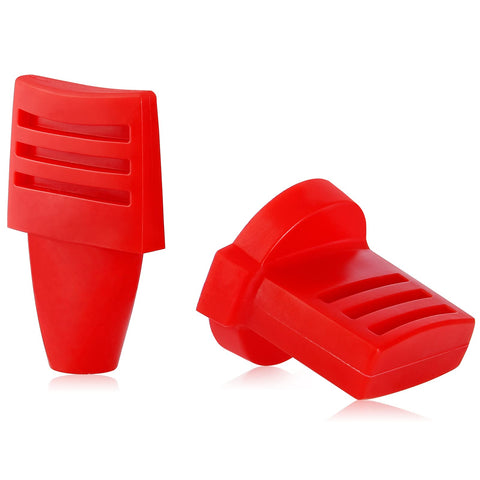 SOAJEE throttle knob kit red in-use on snowblower handle.