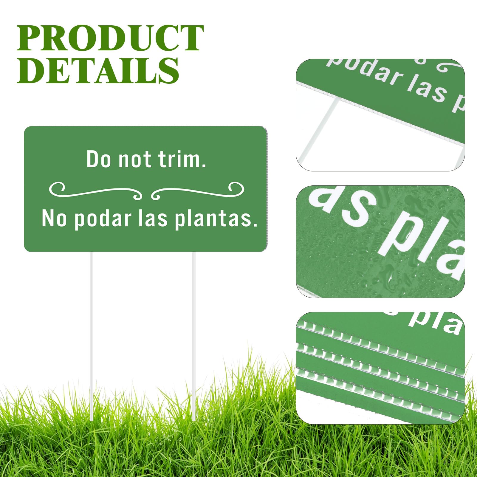 Soaoo corrugated yard sign 9-2x4-9 inches in green for larger labeling.