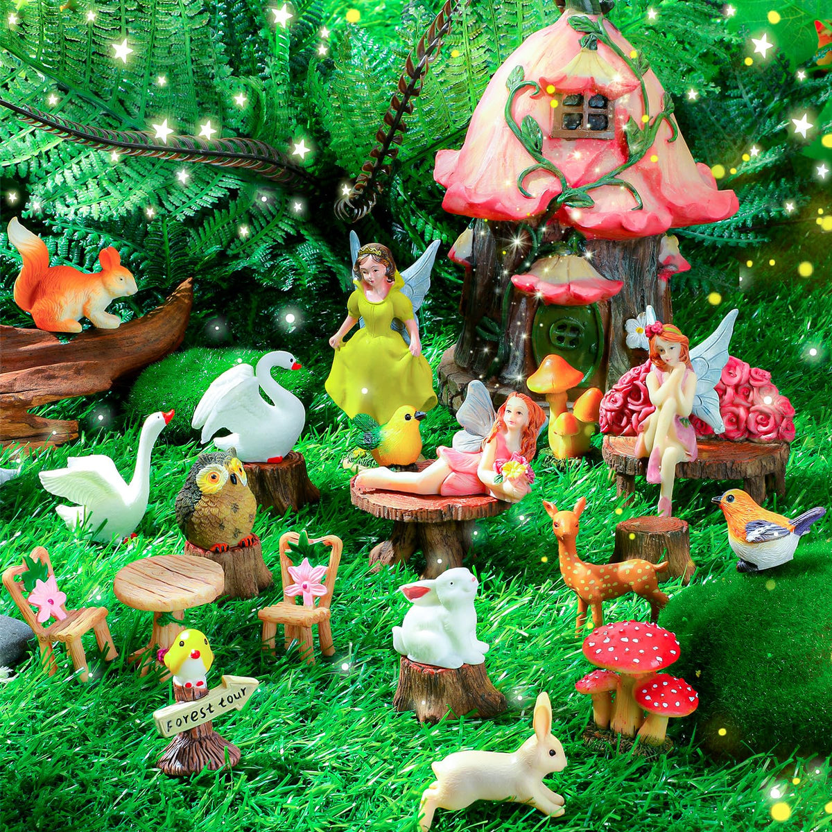 Soaoo fairy house 6.5-inch garden centerpiece adds color to planters