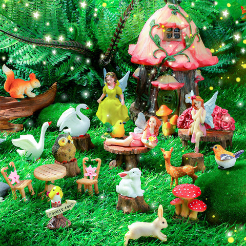 Soaoo fairy house 6.5-inch garden centerpiece adds color to planters